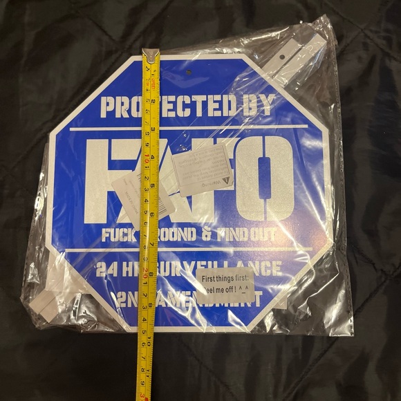 FAFO Blue and White Security Sign second amendment sign - Picture 1 of 9